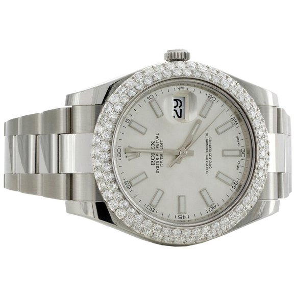 Men's Rolex 41mm DateJust II Iced Bezel w/ original box - Picture 4 of 8